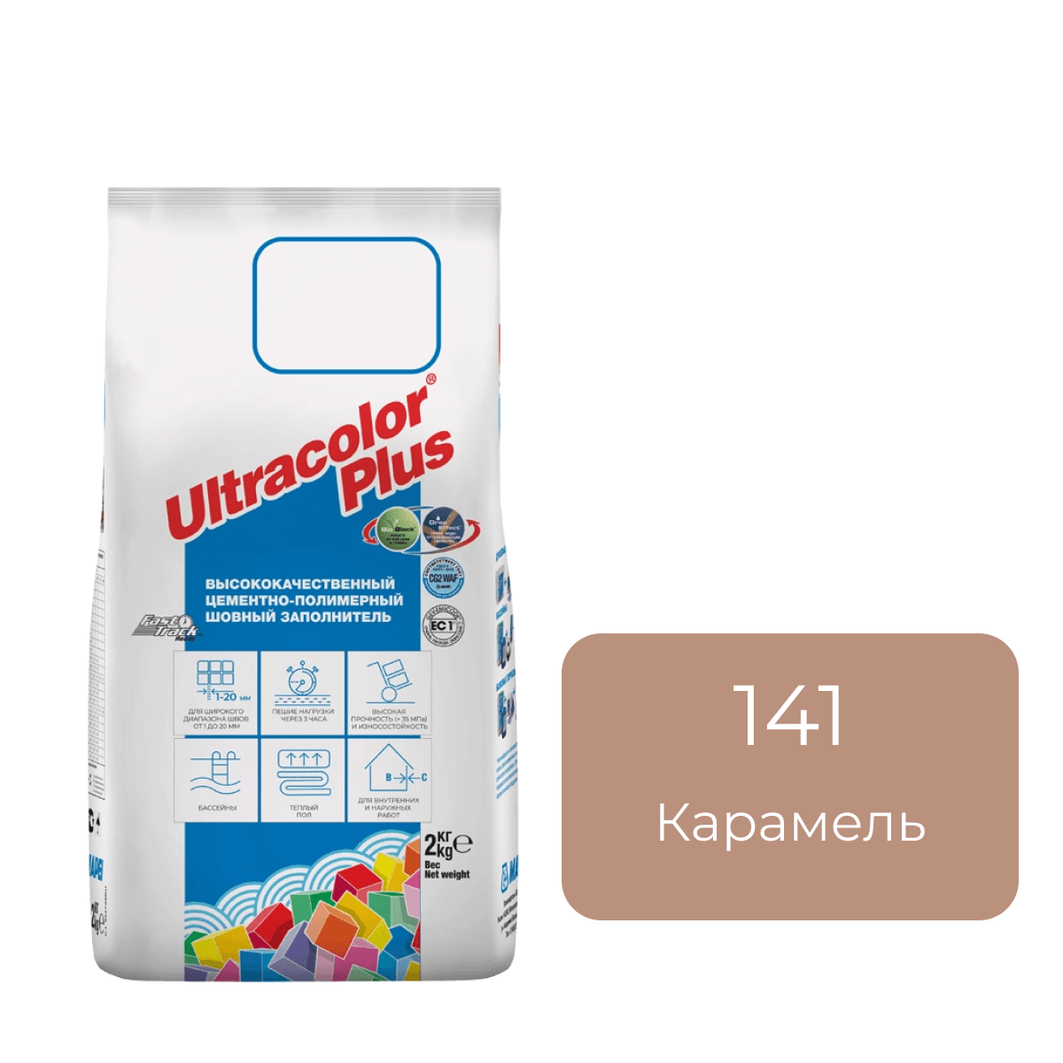Фуга цементная Mapei Ultracolor Plus 141 Карамель 2кг