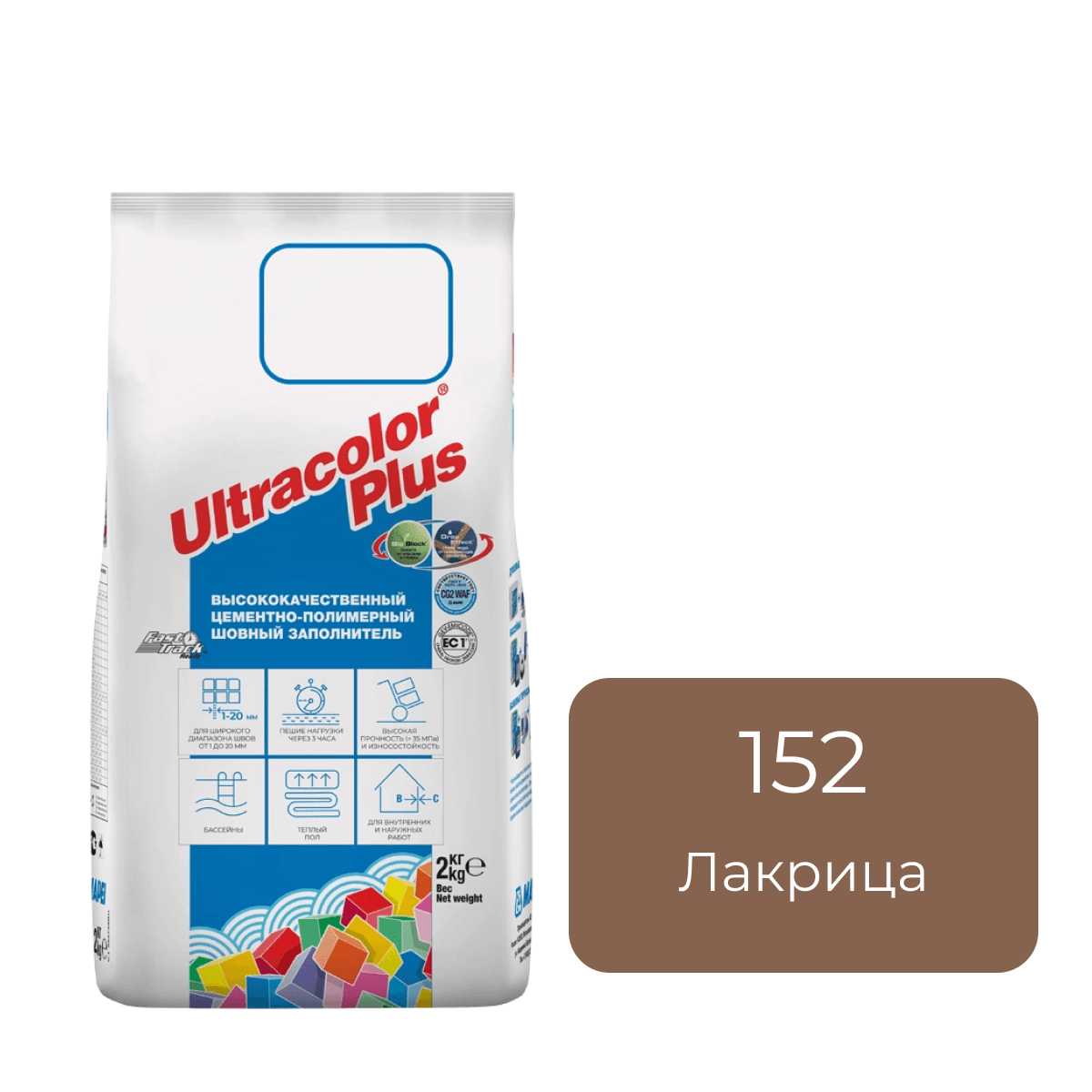 Фуга цементная Mapei Ultracolor Plus 152 Лакрица 2кг